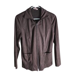 Clio Brown Zip-Up Jacket